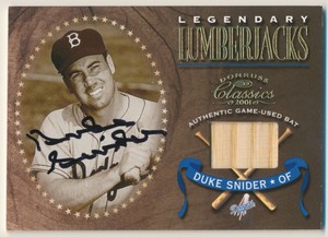 2001 Donruss Classics Legendary Lumberjacks Auto Duke Snider Dodgers E10233  