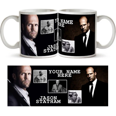 JASON STATHAM PERSONALISED Ceramic Photo Mug Cup Tea Coffee Add Name Gift New - Image 1 of 4