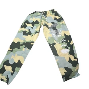Flan Labs Roquefort  Wide Leg Pants Mens M Green Camo Canvas Drawstring Casual - Bild 1 von 10