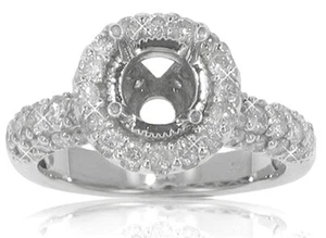 2.00 ct Ladies Round Cut Diamond Semi Mounting 18 kt White Gold - Bild 1 von 5