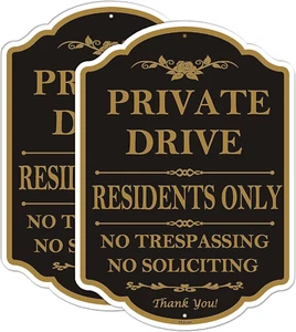 Solo residentes de conducción privada sin intrusión sin señales de solicitud 14"X 10" privado - Imagen 1 de 7