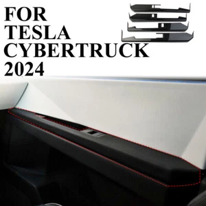 ​Carbon Style Door Panel Window Lift Switch Panel Trim For Tesla Cybertrunk - Picture 1 of 21