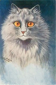 Louis Wain Perserkatze Kunstdruck, Katzengeschenke, Katzenkunst, Katzendekor, 4 x 6"-16 x 24" - Bild 1 von 4