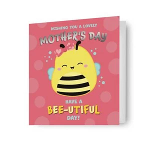Tarjeta del Día de la Madre Squishmallow "Bee-Utiful" con Sobre Aprobado FSC - Imagen 1 de 3