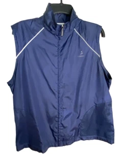 Lizgolf Womens Blue Sleeveless Mock Turtleneck Full Zip Outerwear Vest Size L - Picture 1 of 10