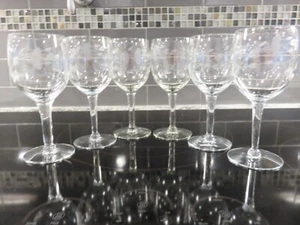6 Vintage 80's Princess House Heritage 6" Stemmed Crystal Wine Glasses LOOK EUC - Picture 1 of 7