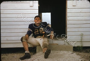 Football Player Man Injury Dirty Handsome 35mm Slide 1950s Red Border Kodachrome - Picture 1 of 3