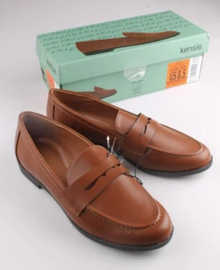 Kensie Gitty Cognac Damas 7 8 8.5 9 Zapato Penny Loafer Marrón Slip-on Nuevo - Imagen 1 de 7