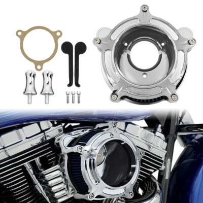 Overt Air Filter Cleaner Blue Intake Fit For Harley Street Electra Glide 08-2016 - Image 1 of 4