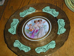 Vintage Bohemia Ceramics 24kt Gold Hand Painted Plate-ROCHET-11 Different Syles - Picture 1 of 36