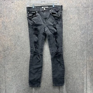 Pacsun Jeans Mens 30x30 Adult Black Dark Wash Denim Ripped Skinny Fit Cotton - Picture 1 of 12