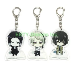 Set of 3 Bungou Stray Dogs Anime Acrylic Keychain Akutagawa Atsushi Osama v6 - Picture 1 of 2