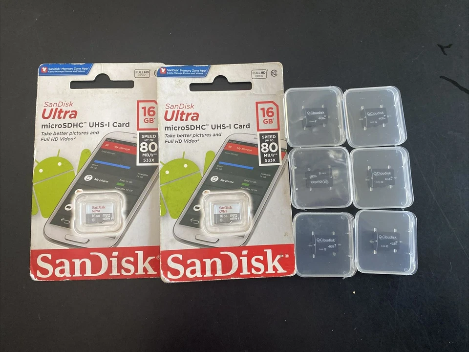 4gb Micro SD Coudisk + 2 16 gb Sandisk Ultra - Image 1 of 3