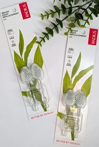 LOT 2x2=4 TOTAL! 😁Radius Toothbrush Brush Head Replacement 2-Count Pack Each - Picture 1 of 8