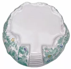 "Soporte base candelabro de 6"" Village Pottery Herend Hungría pintado a mano" - Imagen 1 de 4