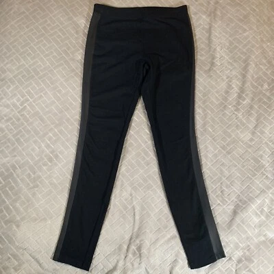 Pantalones de mezclilla DKNY para mujer pequeños pantalones negros esmoquin a rayas leggings elásticos Foto 1 de 4