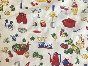 VIP Cranston Retro Cocina Algodón Acolchado Tela 2 Yardas Verduras Nueva Novedad - Imagen 1 de 14