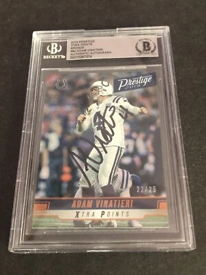 Beckett Adam Vinatieri 22/25 Signed 2019 Prestige Xtra Points Bronze Auto - Image 1 of 4