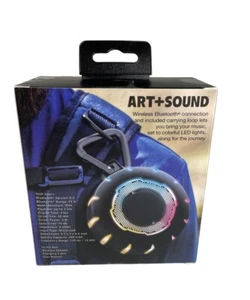 Art + Sound Bluetooth IPX4 Splash-Proof Wireless Rugged LED Speaker (NEW IN BOX) - Picture 1 of 5