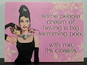 Audrey Hepburn 1985 Vintage Radio Days 9.75"x7.5" Poster "With Me It's Closets" - Picture 1 of 4