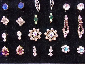 Konvolut 82 Vintage Paar Clip & Schraub Ohrringe Strass schön! - Bild 1 von 7