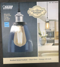 Feit Electric Brushed Nickel Pendant Light Dimmable LED Vintage Bulb ~NEW~