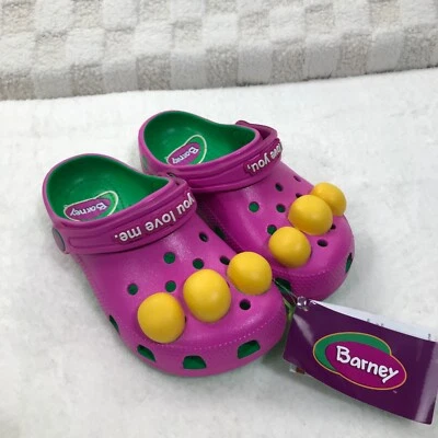 Crocs Barney Dinosaurio Clásico Zuecos Sandalias Retro Niños C13 Zapatos NUEVO Foto 1 de 4