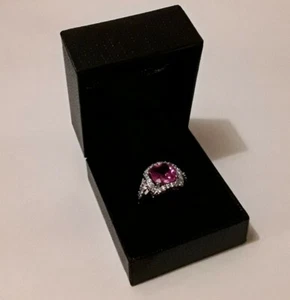 Anillo HALO de hielo rosa corte princesa plato sobre princesa ¡una gran idea de regalo! - Imagen 1 de 4