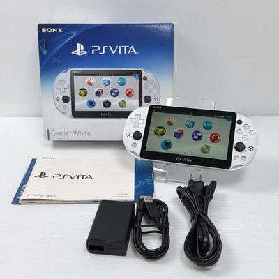 Sony PS Vita PCH-2000 Glacier White FW3.63 Box Excellent Condition Tested Japan - Image 1 of 4