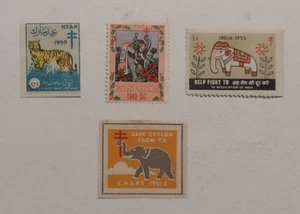 4 Weihnachtssiegel TB Rotes Kreuz Briefmarken Indien Ceylon Pakistan - Bild 1 von 2