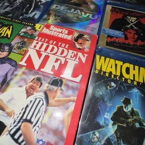 Vintage VHS Blu-ray DVD Lot – 1993 Sports Illustrated NFL + Sealed Batman & More - Picture 1 of 14