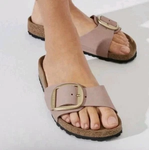 BIRKENSTOCK MADRID BIG BUCKLE NUBUCK LEATHER OLD ROSE PINK EU 38/US 7 Narrow - Picture 1 of 14