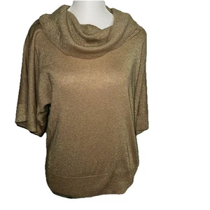 Top Michael Michael Kors Para Mujer Pequeño Dorado Metálico Brillo Capucha Cuello - Imagen 1 de 4
