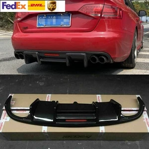 For Audi A4 B8 non-Sline Sedan 09-12 Carbon Fiber Rear Diffuser Spoiler - Bild 1 von 2