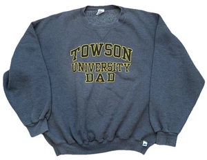 Vintage 90s Towson University Dad Maryland pullover sweatshirt Size Large Fleece - Picture 1 of 5