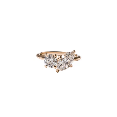 Rose Gold Wedding Ring IGI GIA HRD Lab Created Marquise Diamond 2 Carat 18K Band - Image 1 of 4