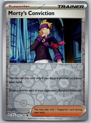Morty's Conviction - 155/162 Reverse Holo SV05: Temporal Forces NM - Image 1 of 2