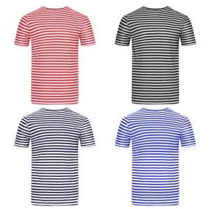 Sailor Top Russian Telnyashka Style Navy Red Striped Short Sleeve T Shirt Outfit - Picture 1 of 22