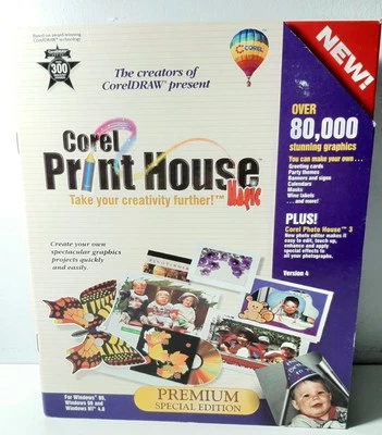 Corel Print House Magic Premium Big Box PC-CD All 6 Discs COMPLETE CIB Software - Image 1 of 4