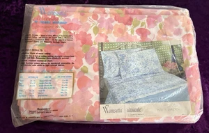 Wamsutta Petite Jardin Sheet Pink Double Full Floral Vtg Hippie Flower Power - Picture 1 of 7