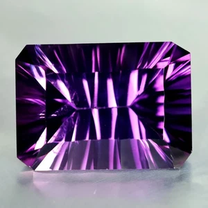 12.60 ct Emerald Cut (17.40 x 12.64 mm) Brazil Natural Purple Amethyst Gemstone - Picture 1 of 2