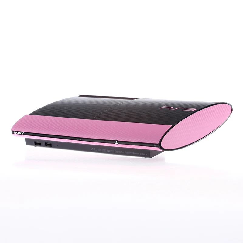 Textured Pink Carbon Fibre Playstation PS3 Super Slim Decal skin cover wrap  - Image 1 of 1
