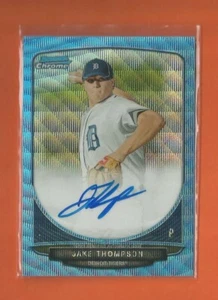 Bowman 2013 refractor de onda azul cromado Jake Thompson en tarjeta automática #d 3/50 Tigres - Imagen 1 de 2