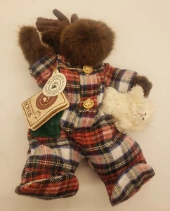 Alce de peluche vintage Boyd's Bears retirado Navidad Maury McSnoozle - Imagen 1 de 8