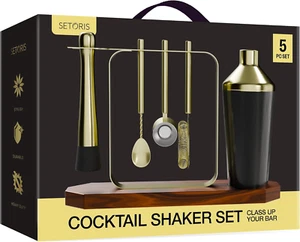 Cocktail Shaker Set - Mixology Bartender Kit with All Essential Bar Cart Accesso - Picture 1 of 12
