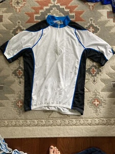Sugoi Mens Cycling Jersey Size XL White Short Sleeve 1/2 Zip mesh Canada Shirt - Picture 1 of 6