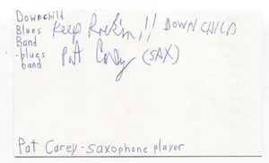 Downchild Blues Band - Pat Carey Signed 3x5 Index Card Autographed Signature - Picture 1 of 2