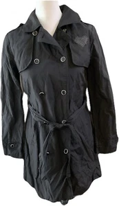 Zara Black Rain Trench Coat Girls 11 12 Cute Heart Added, Missing Sleeve Button - Picture 1 of 8