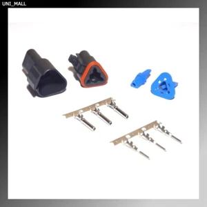 Deutsch DT 3-pin J1939 Genuine Black Connector Kit 14-16AWG Stamped Contacts USA - Bild 1 von 4