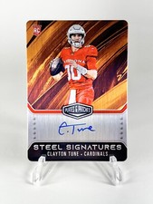 CLAYTON TUNE 2023 Panini Plates & Patches Steel Signatures GOLD Auto RC #4/10